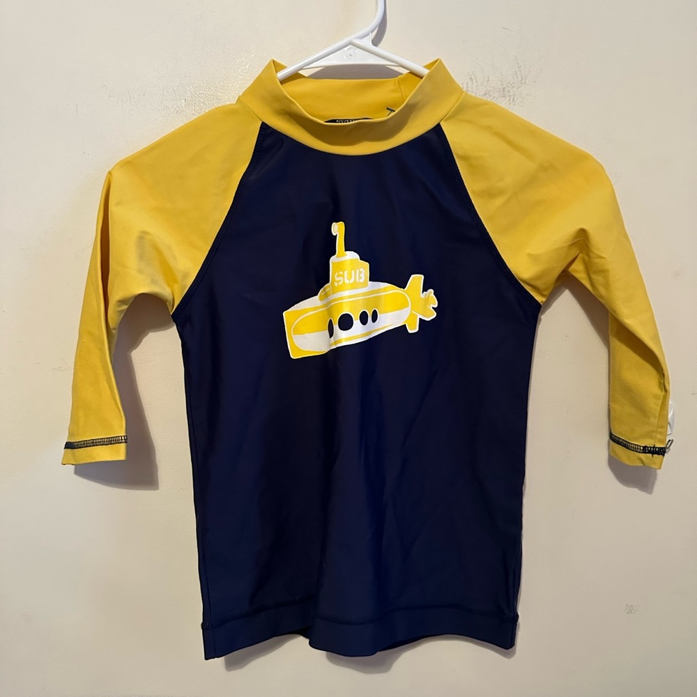 Mini Boden Yellow Submarine Rashguard Kid’s 7-8